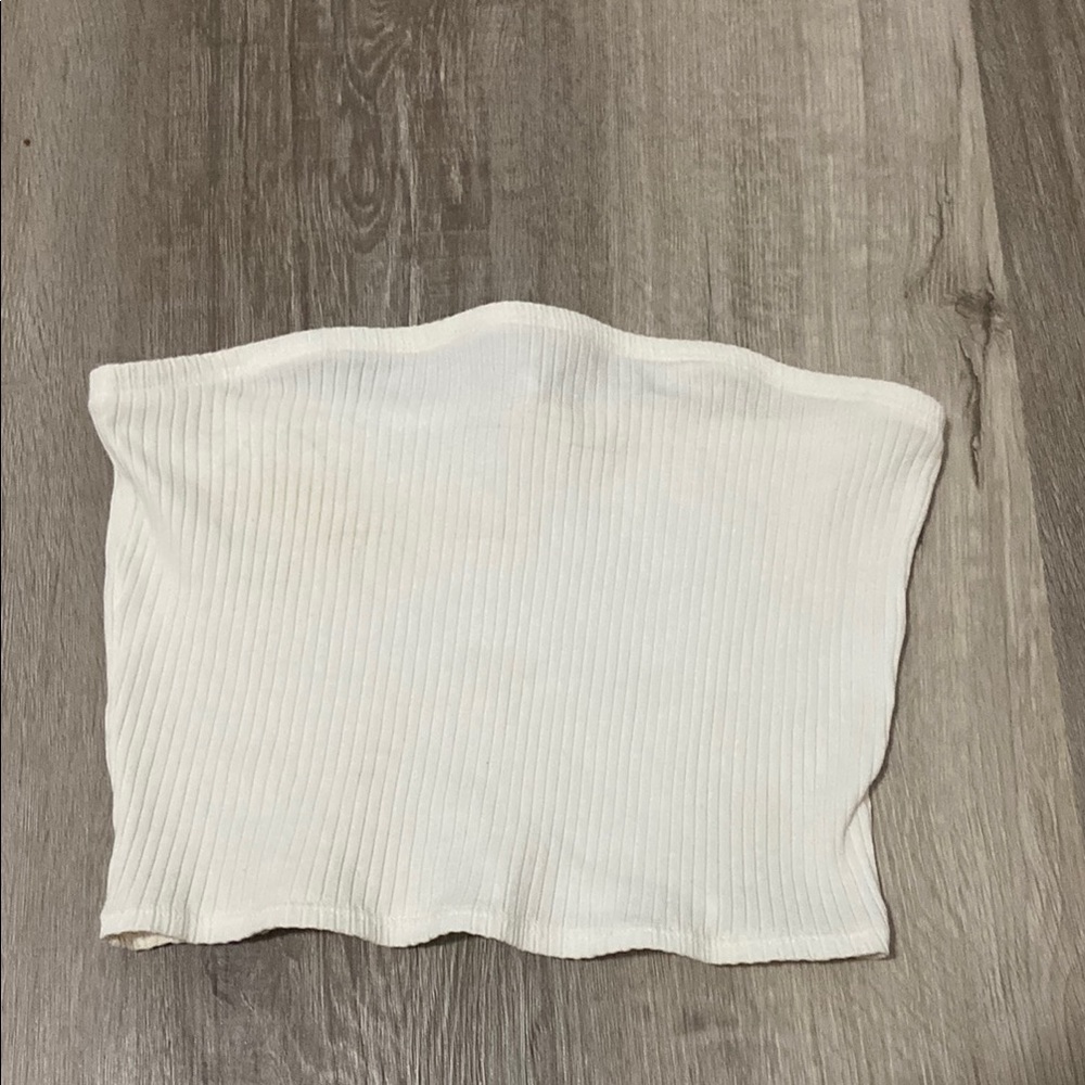 H&M Cream Ribbed Tube Top